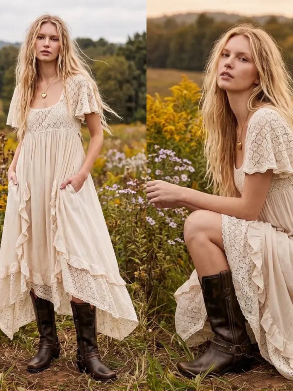 Free People Cream Lace Maxi Dress XS. $108 - Picture 4 of 16